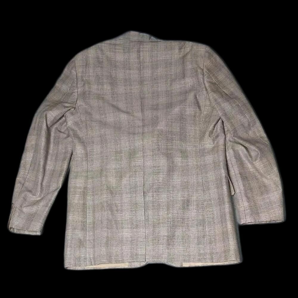 Vintage Palm Beach Blazer Jacket Mens Large Biege Grey Button Up Pockets... - Picture 12 of 12